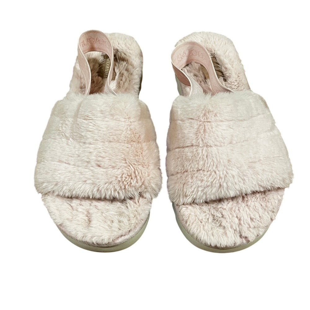 Koolaburra by UGG Fuzz'n II Slide Sandals Faux Fur Slingback Slippers 8 Pink